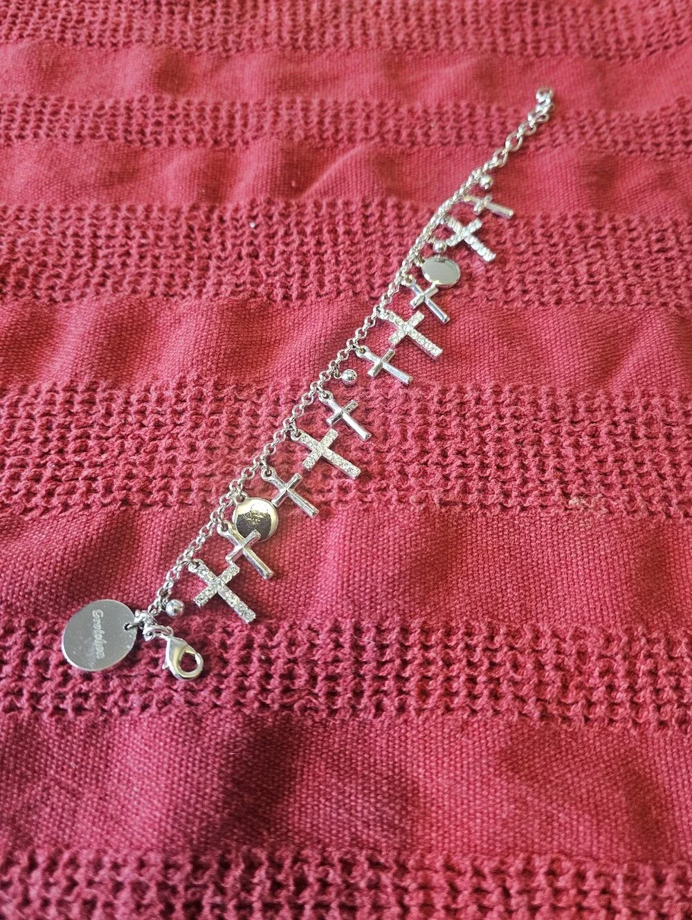 Silver Cross Charm Bracelet
